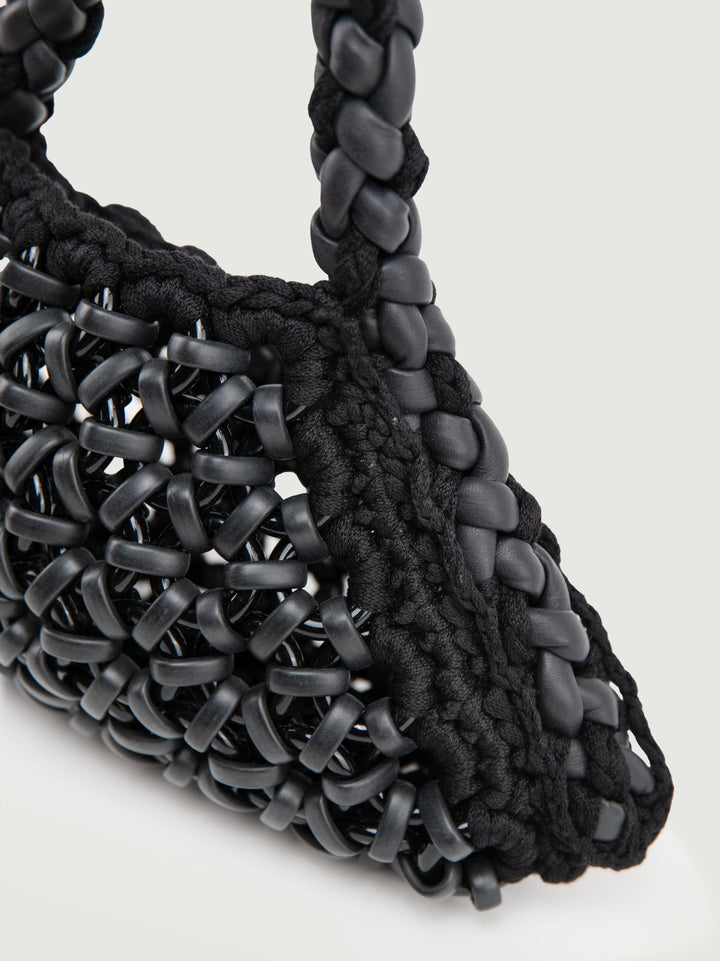 BORSA CRUSH IN RESINA E PELLE NERA SMALL CRUSH NERO BIMOR 