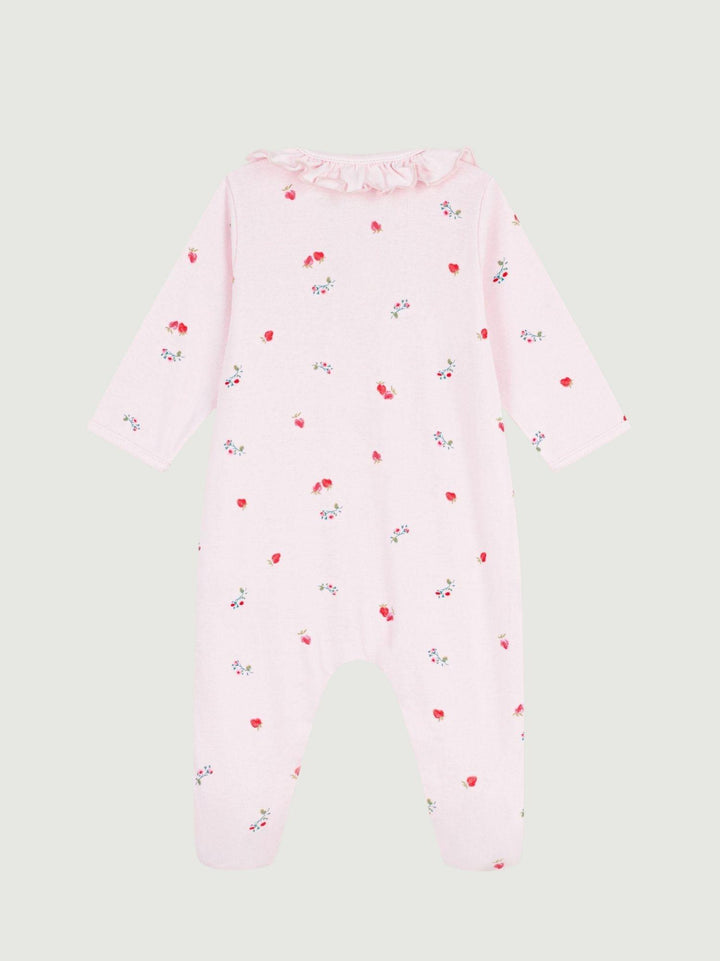 Tutina con piedini in cotone con stampa floreale A0F2T 01 PETIT BATEAU 