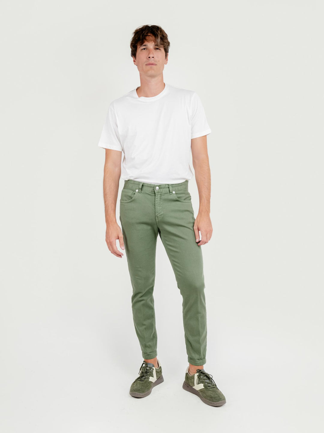 PANTALONE 5 TASCHE VERDE SALVIA 7607GSB SALVIA ANDREA MORANDO 