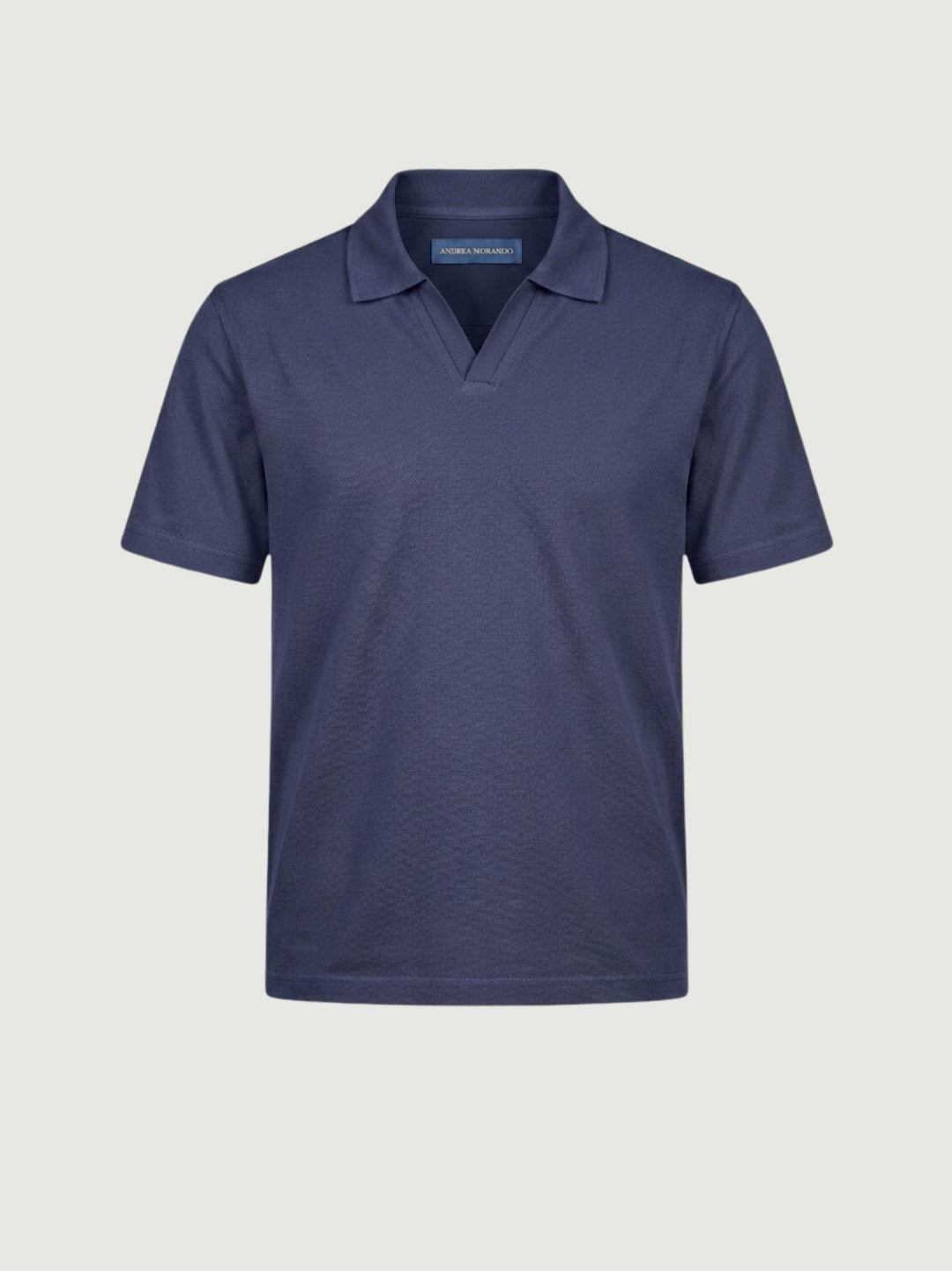 Polo derby in cotone extrafine navy 5805426 208 ANDREA MORANDO 