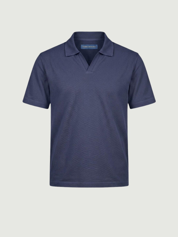 Polo derby in cotone extrafine navy 5805426 208 ANDREA MORANDO 