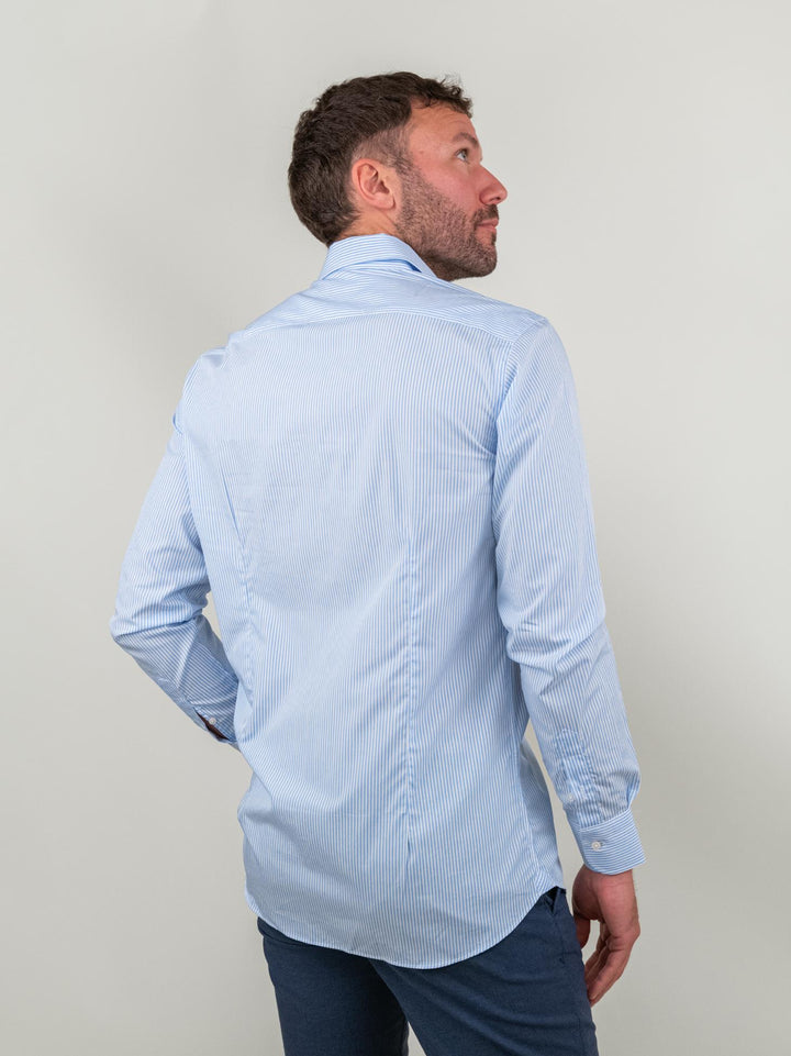 CAMICIA REGULAR A RIGHE AZZURRE E BIANCHE GALLIPOLI/REG RIGA AZZURRA ANDREA MORANDO 