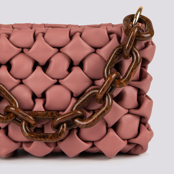 Borsa Curly In Pelle Intrecciata Rosa Antico CURLY ROSA ANTICO BIMOR 
