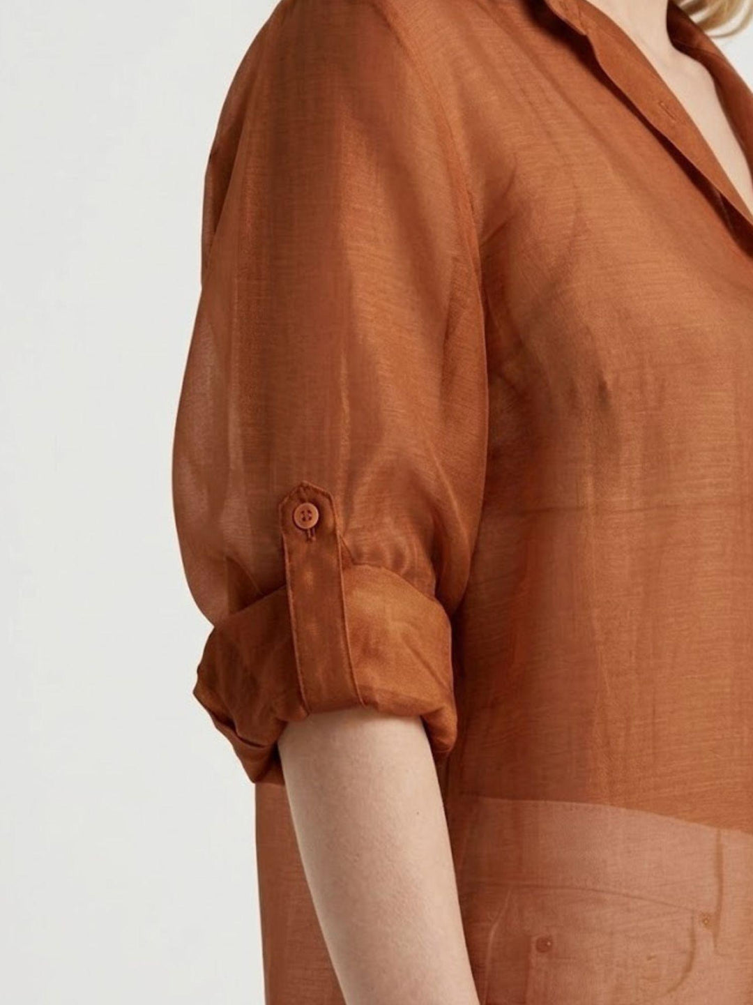 Camicia semitrasparente mattone M796/071 26 ANDREA MORANDO 