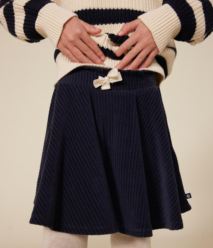 Gonna blu in velluto bouclé A0BB6 01 PETIT BATEAU 