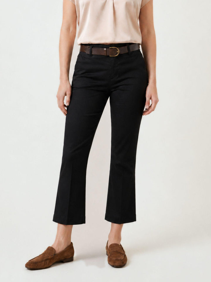 Pantalone a trombetta in cotone nero 824MA NERO ANDREA MORANDO 