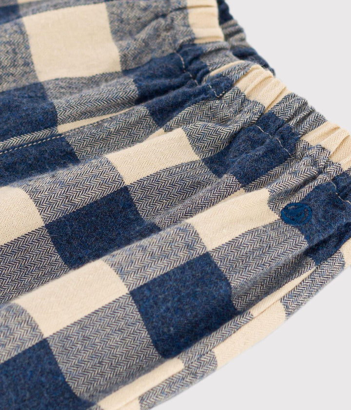 PANTALONI DI FLANELLA A SCACCHI A08Q6 02 PETIT BATEAU 