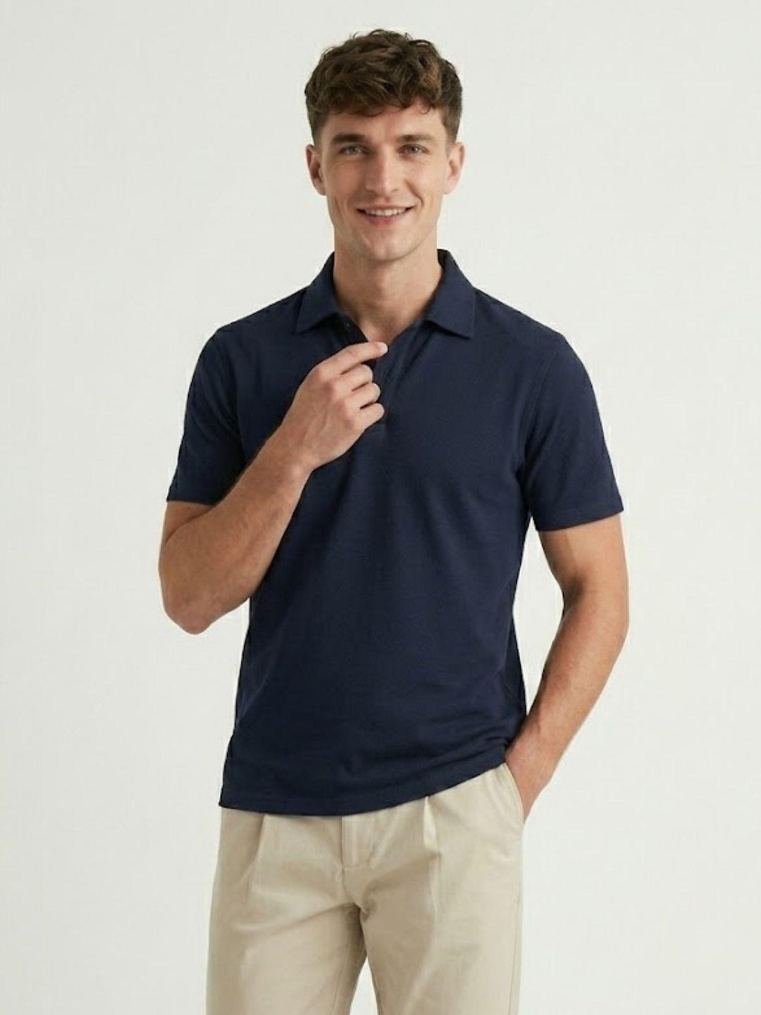 Polo classica in cotone fine navy 5985426 220 ANDREA MORANDO 