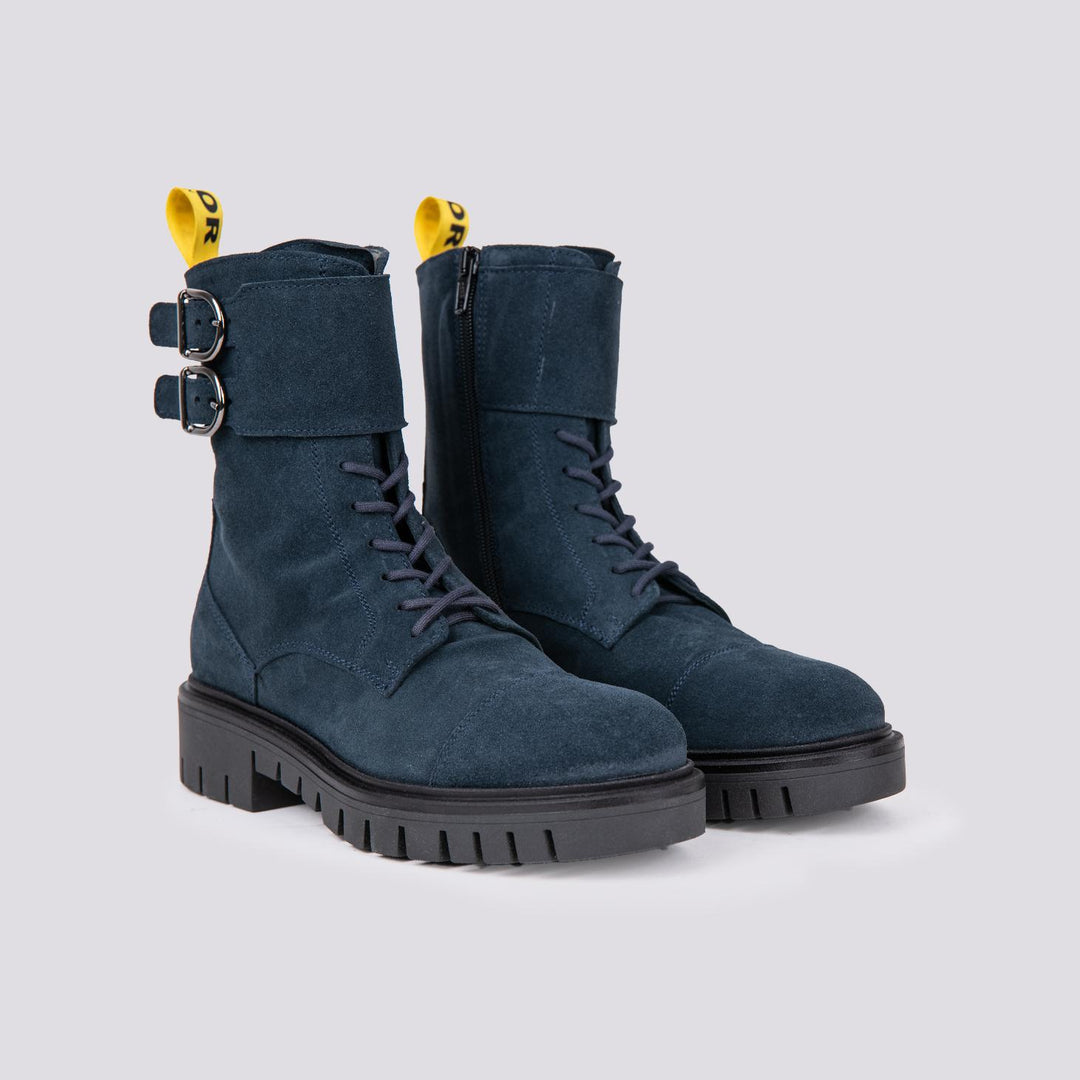 ANFIBIO BiMOR CON DOPPIA FIBBIA IN CAMOSCIO BLU 72/C/bimor BLUENAVY ANDREA MORANDO 