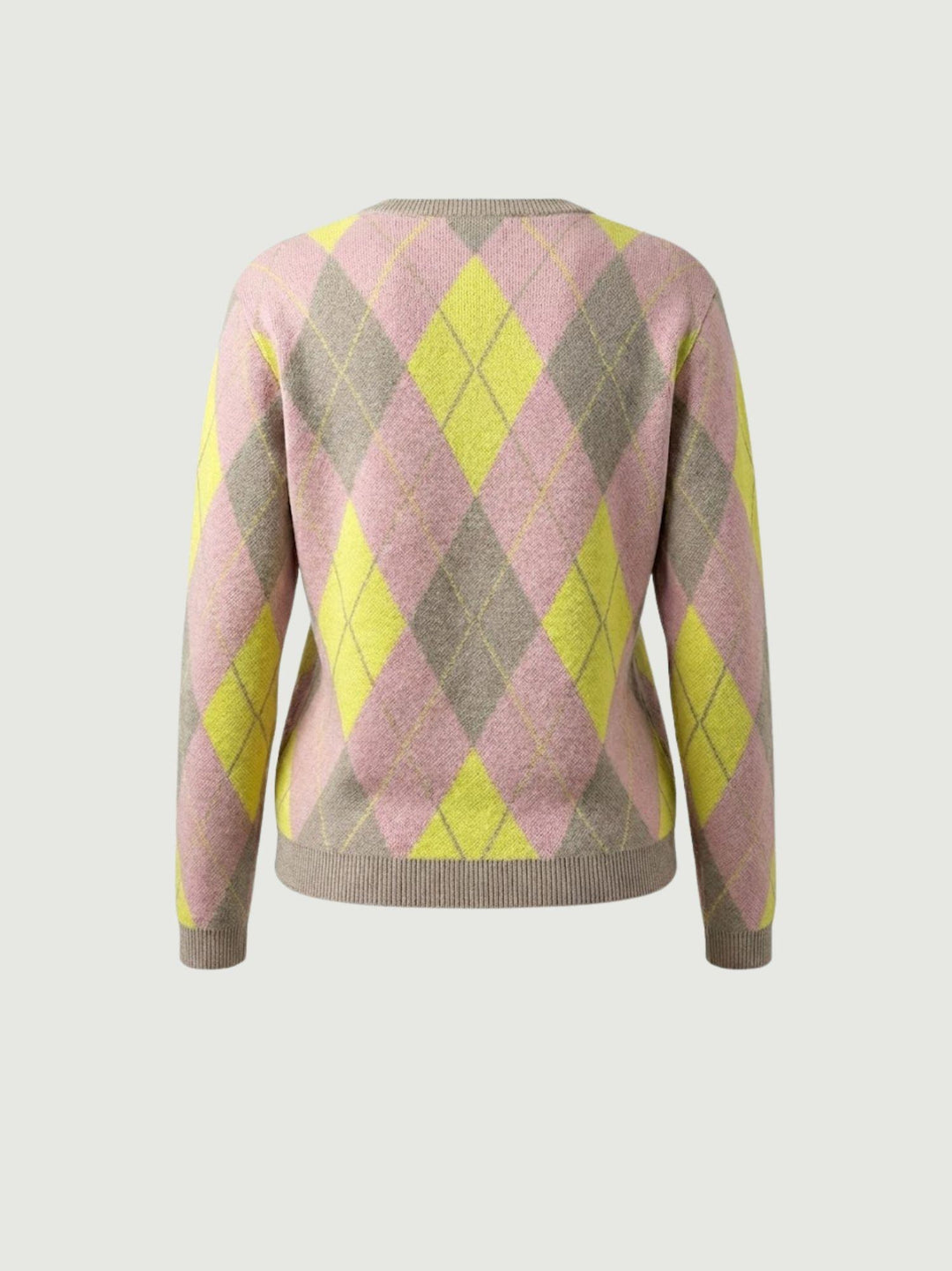 Maglione a rombi rosa, beige e giallo 26140 ROSA/GIALLO ANDREA MORANDO 