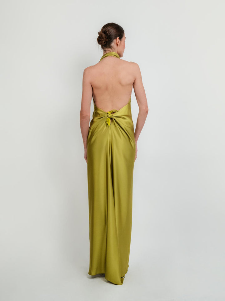ABITO SCOLLO DRAPPEGGIATO PISTACCHIO
