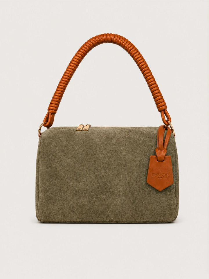 Borsa a spalla Cube in pelle scamosciata salvia CUBE SALVIA BIMOR 