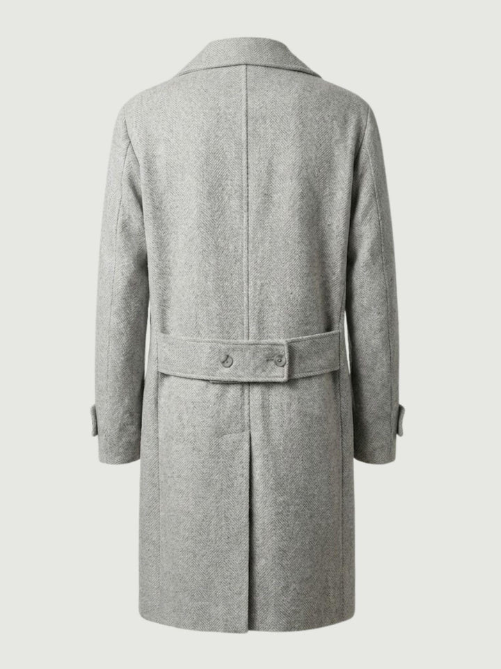 CAPPOTTO IN LANA DOPPIOPETTO MOTIVO SPIGA BEIGE BELLAGGIO BEIGE ANDREA MORANDO 