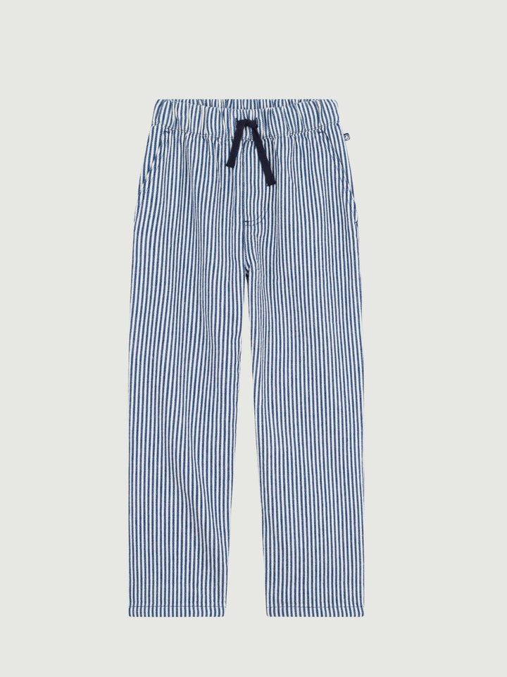 Pantaloni con elastico in cotone a righe A0F5M 01 PETIT BATEAU 