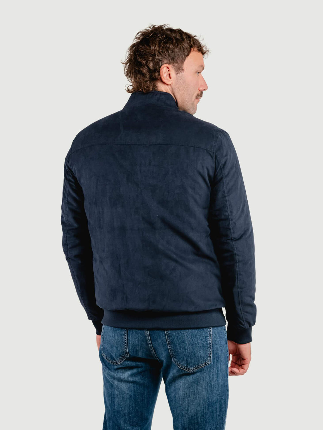 BOMBER IMBOTTITO IN ALCANTARA BLU NAVY BU26W06JKCOAT 201 ANDREA MORANDO 