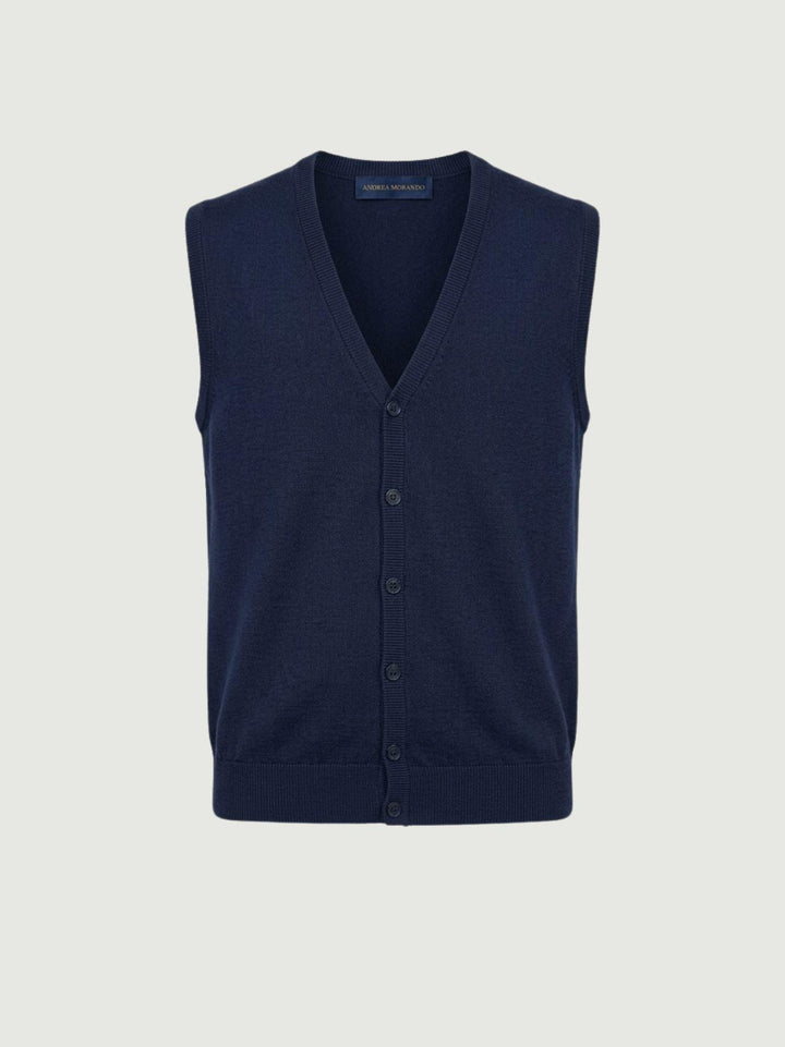 Gilet in maglina navy 3702900 215 ANDREA MORANDO 
