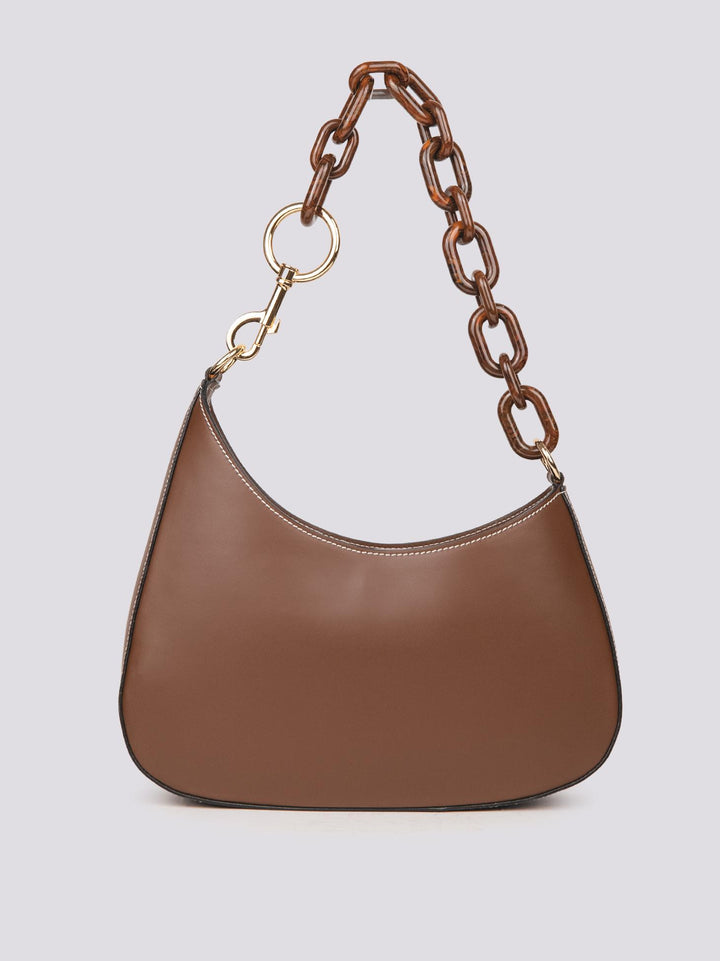 Borsa  CURVY con tracolla in osso in pelle marrone CURVY BRUCIATO BIMOR 