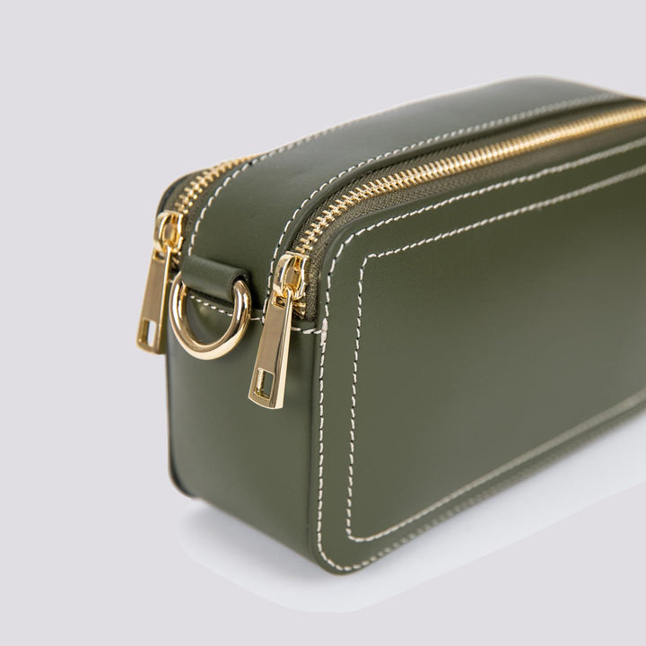 BORSA A TRACOLLA  YOURS IN PELLE VERDE MILITARE YOURS VERDE MILITARE BIMOR 