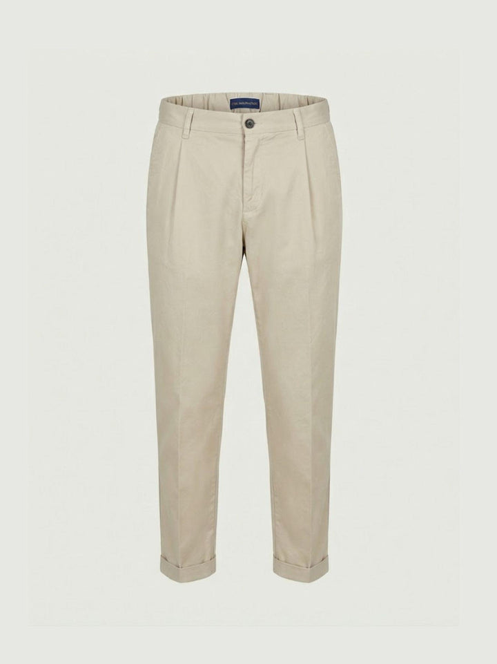 Pantalone con pinces in cotone beige 7676GB BEIGE ANDREA MORANDO 