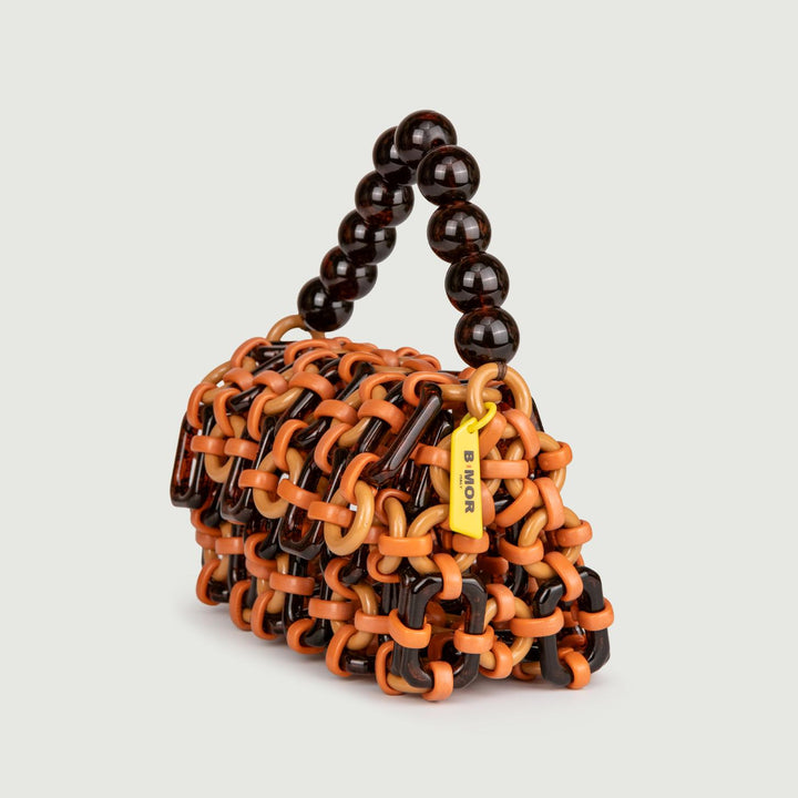 BORSA A BAULETTO IN RESINA MULTICOLOR MARRONE "BUBBLE" BUBBLE TERRA BIMOR 