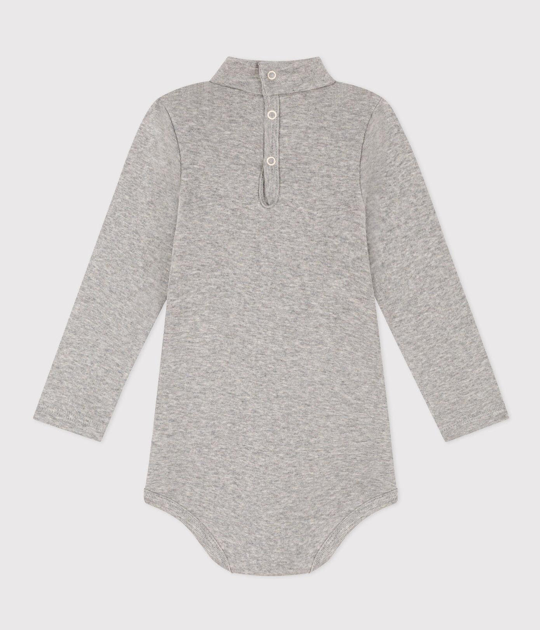 BODY IN COTONE A MANICA LUNGA E COLLO ALTO GRIGIO A08QO 01 PETIT BATEAU 