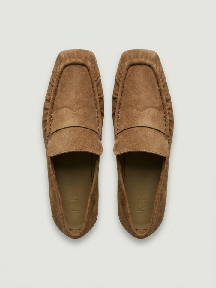 Mocassino Charlise in pelle scamosciata pecan 40102 BISCUIT ANDREA MORANDO 