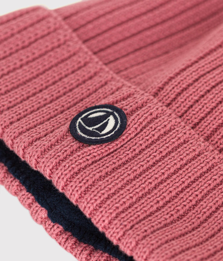 Berretto in maglia rosa  foderata in pile bambino A0B0A 04 PETIT BATEAU 