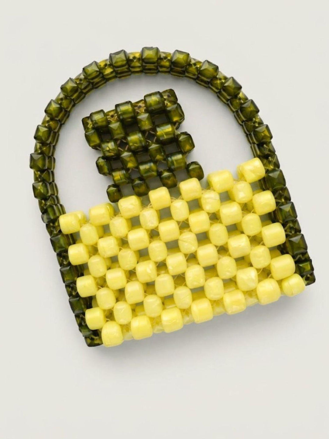 Borsa a mano Brick in resina verde scuro e lime BRICK VERDE PERLA BIMOR 
