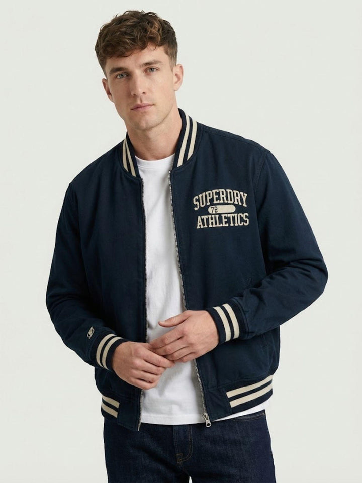 Bomber stile college in cotone navy M5012322A 98T SUPERDRY 