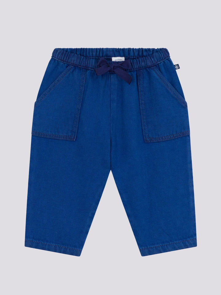 PANTALONI IN COTONE LYOCELL BLU A08IP 02 PETIT BATEAU 