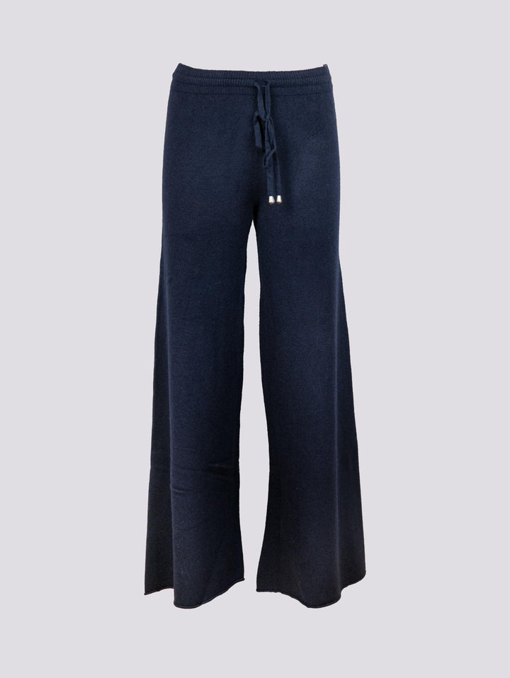 PANTALONE A PALAZZO IN MAGLIA BLU 0370/176 0115 BIMOR 