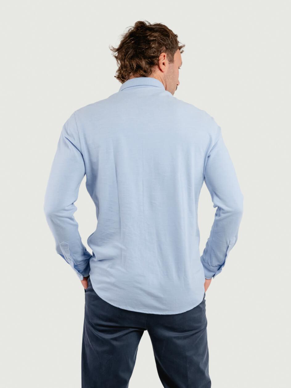 POLO CAMICIA IN COTONE PIQUET AZZURRA BU26W42CA 240 ANDREA MORANDO 
