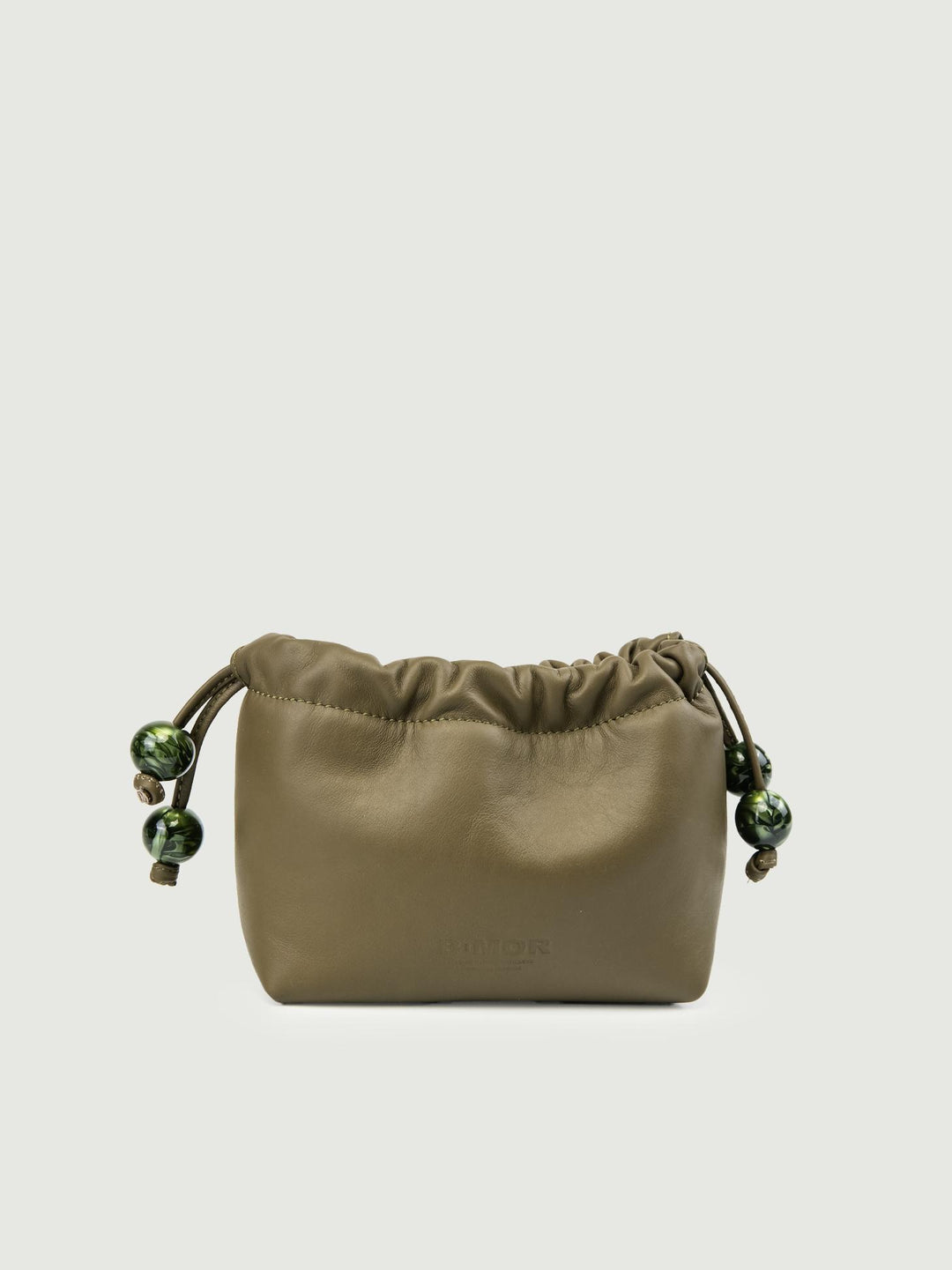 POCHETTE BON BON IN PELLE PISTACCHIO BONBON VERDE MILITARE BIMOR 