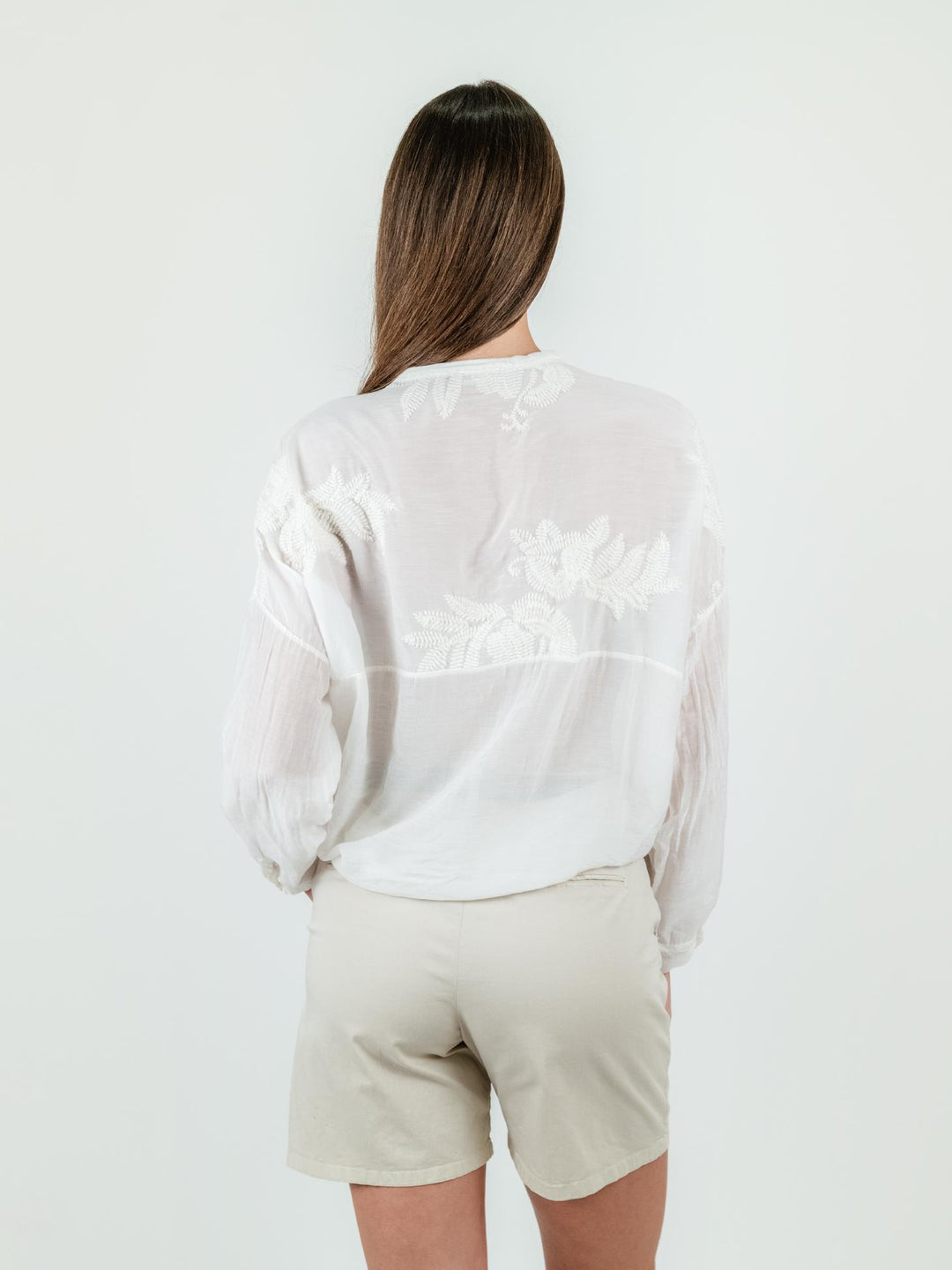 CAMICIA IN MISTO SETA COLOR PANNA