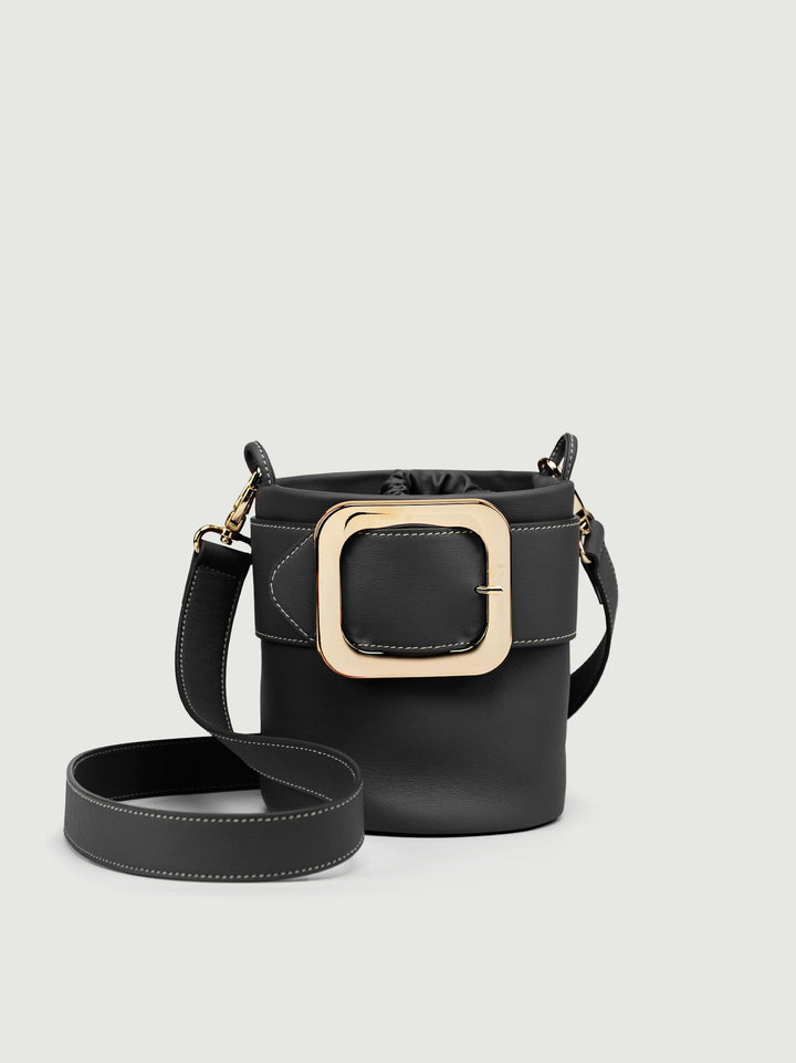 SECCHIELLO KATE IN PELLE NERA KATE NERO BIMOR 