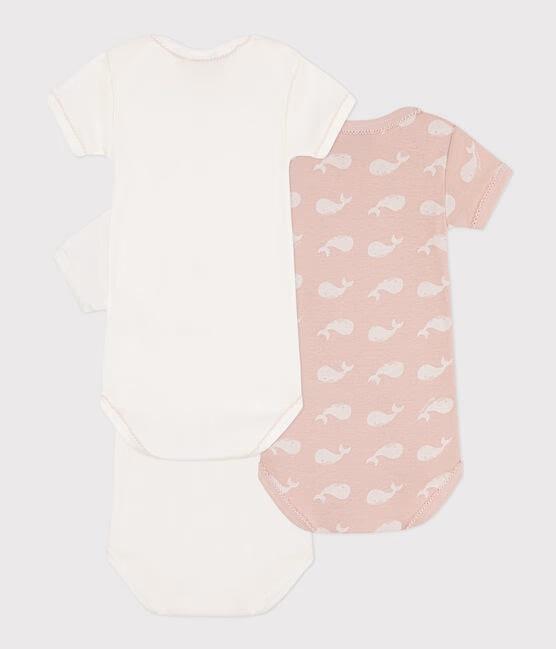 Confezione da 3 body manica corta in cotone con balene A0BDV 00 PETIT BATEAU 