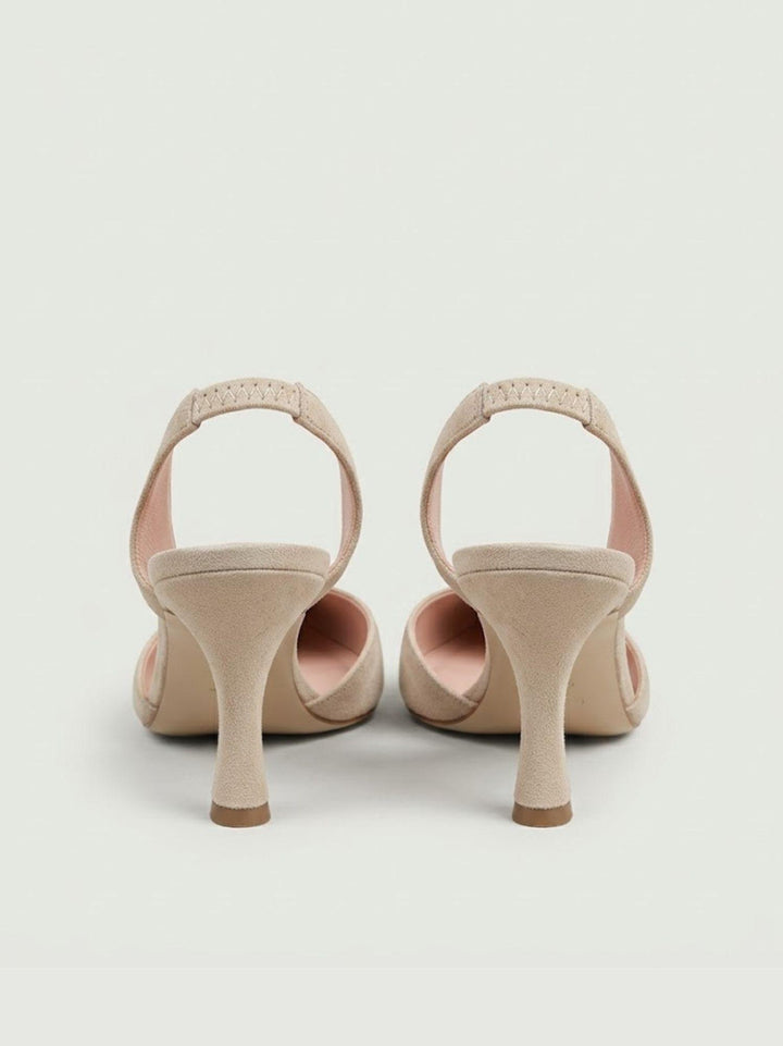 Décolleté slingback in pelle scamosciata beige S260 PEACH ANDREA MORANDO 