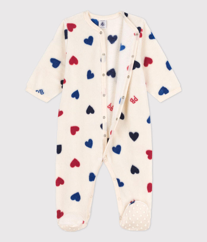 TUTINA IMBOTTITA BEBÈ IN PILE con cuori A094Z 03 PETIT BATEAU 