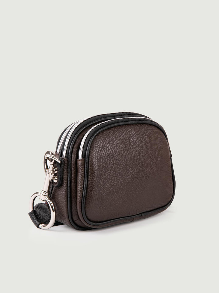 BORSA A TRACOLLA TRIS IN PELLE MORO TRIS MORO ANDREA MORANDO 