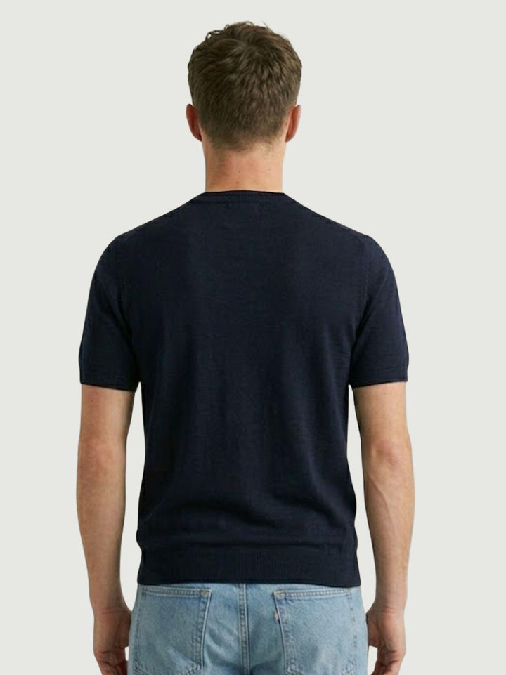 T-shirt girocollo in tencel navy 9-LY0014 7000 ANDREA MORANDO 