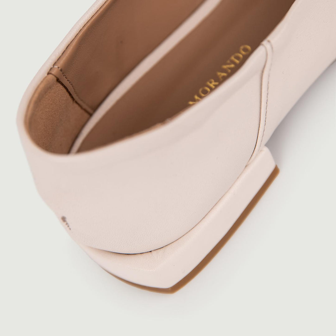 Ballerina in pelle color cipria con punta squadrata DARIA21 BURRO ANDREA MORANDO 