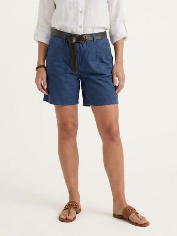 Bermuda in cotone blu con cintura 81007CG DENIM ANDREA MORANDO 