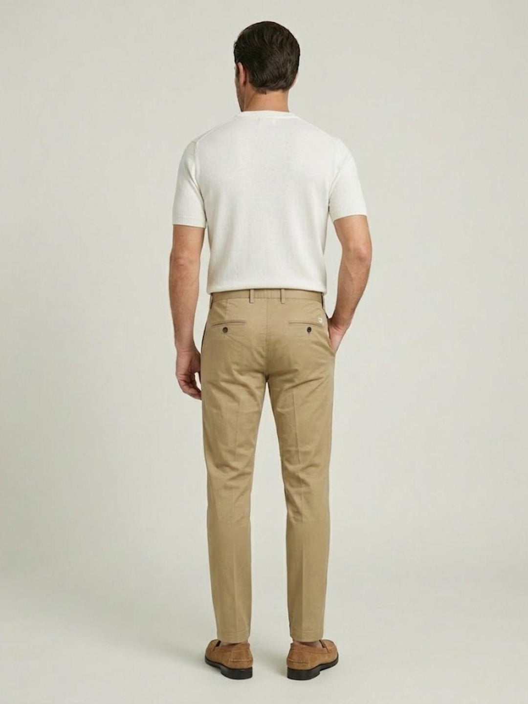 Pantalone chino con pences in cotone beige T623THI 748 NOLAB 
