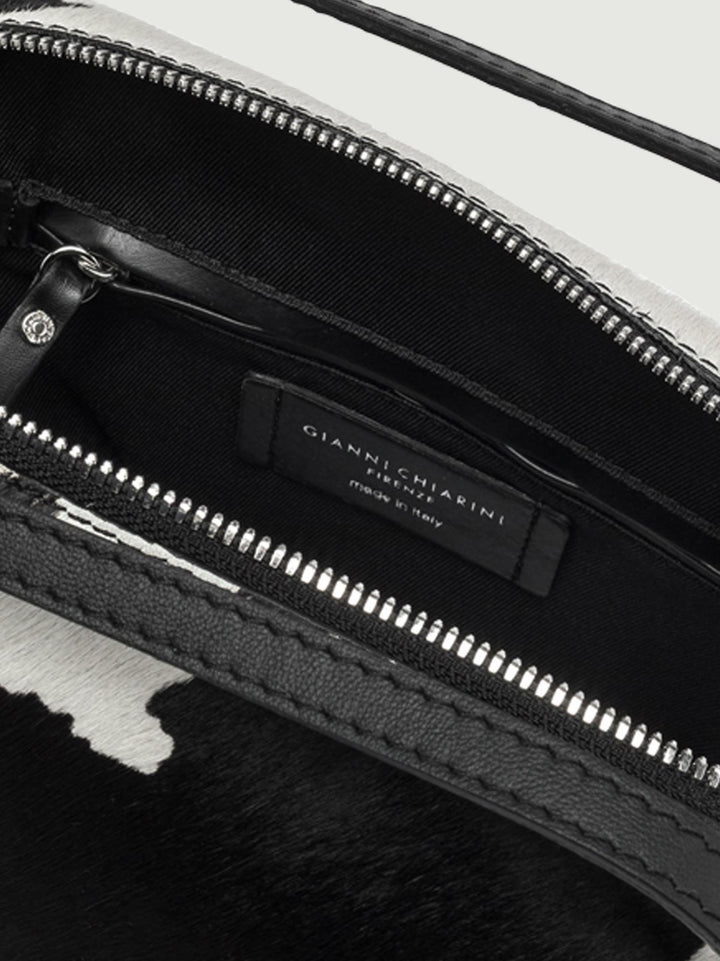 Borsa a mano Alifa in tessuto cavallino bianco e nero 8148 HORSY 11615 GIANNI CHIARINI 