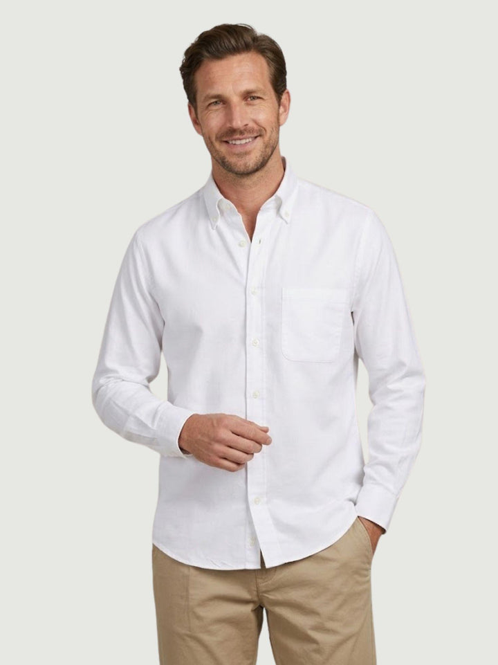 Camicia button down oxford in cotone bianca regular DOMINGO/REG/BD 1 ANDREA MORANDO 