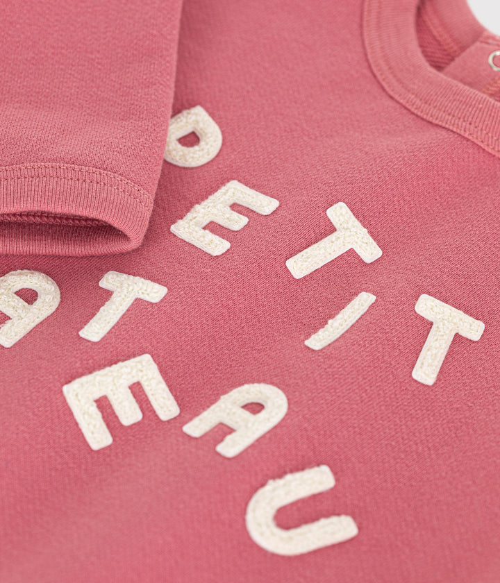 Maglia in tessuto felpato rosa A0B6Y 02 PETIT BATEAU 
