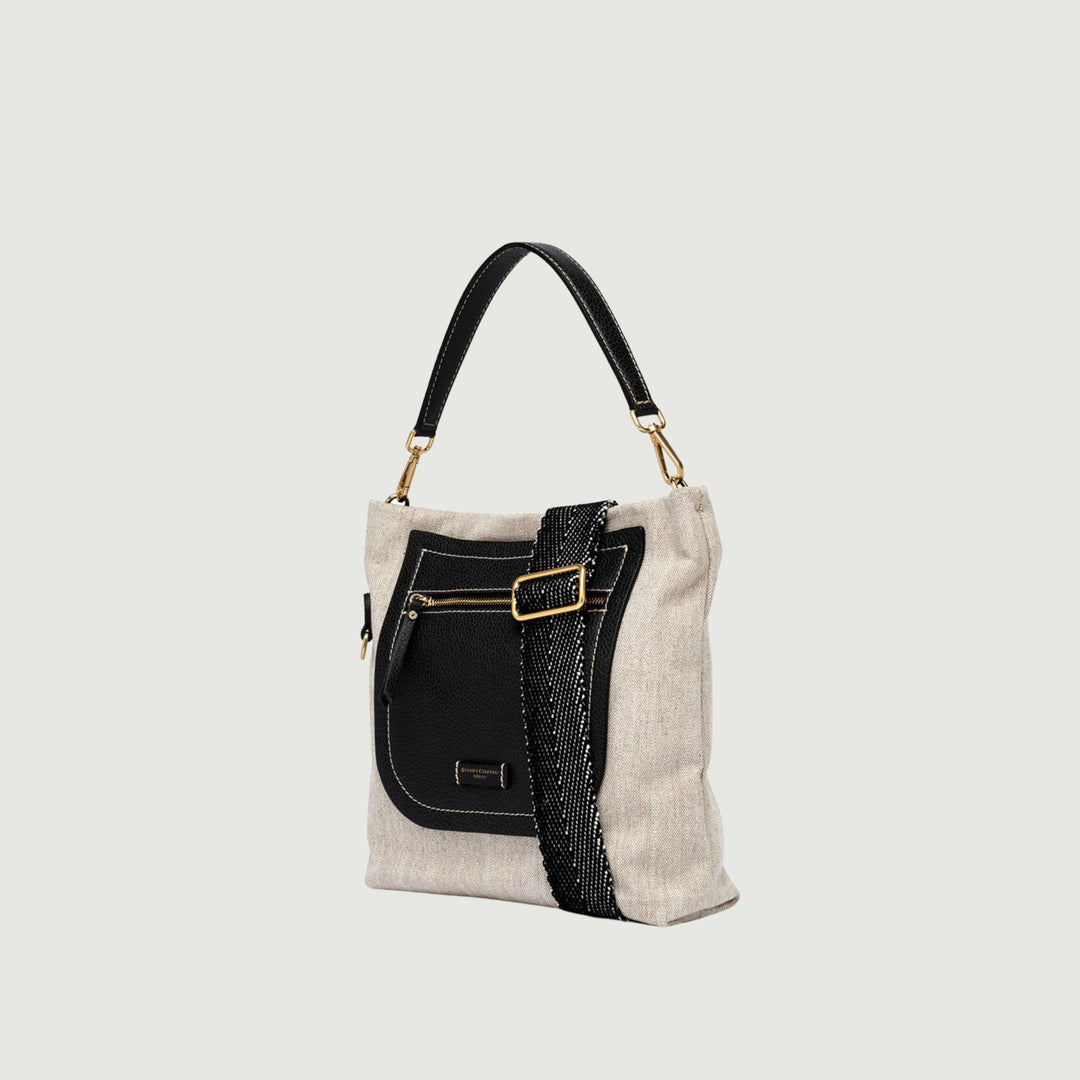 BORSA PELLE E TESSUTO AFRA BS 10610 LIN-RMN 10313 GIANNI CHIARINI 