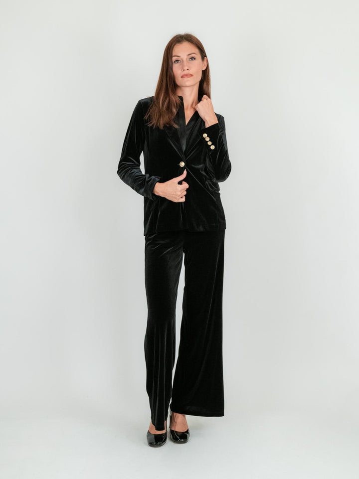 BLAZER NERO IN VELLUTO LISCIO 245C1000 029 ANDREA MORANDO 