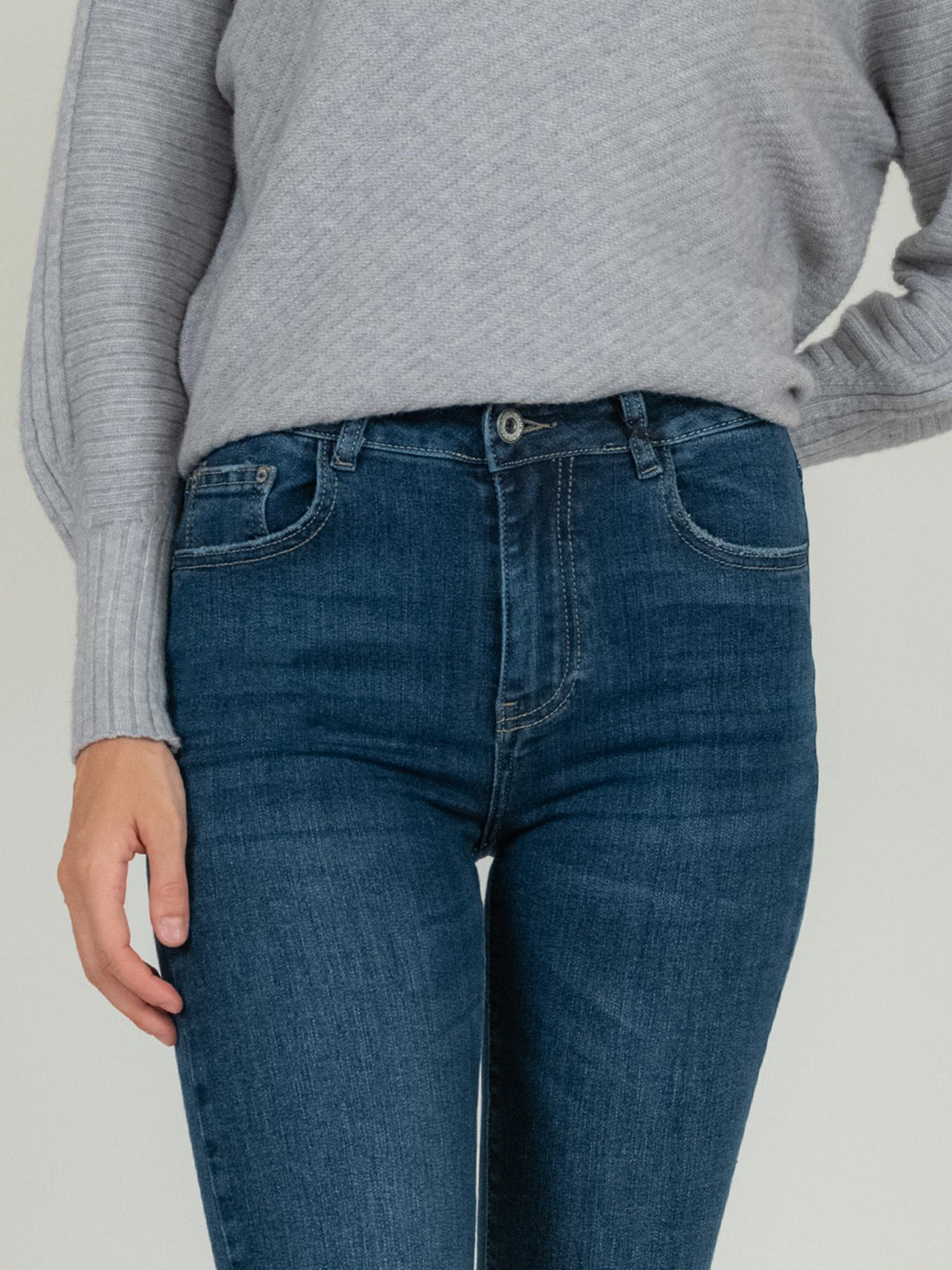 JEANS 5 TASCHE SFRANGIATO DENIM SCURO 6826/26 DENIM SCURO ANDREA MORANDO 
