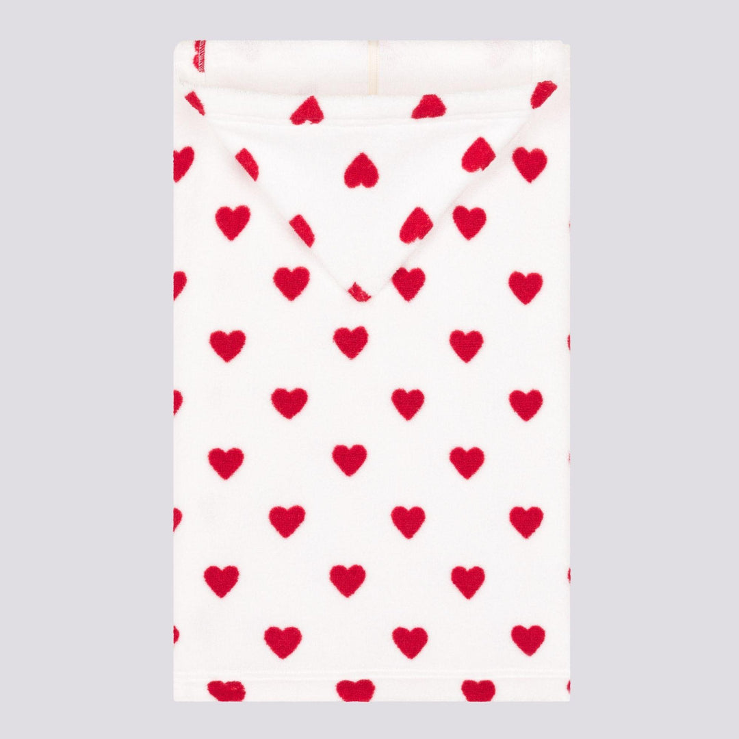 MANTELLINA DA BAGNO BEBÈ IN SPUGNA A CUORICINI A08SI 89 PETIT BATEAU 